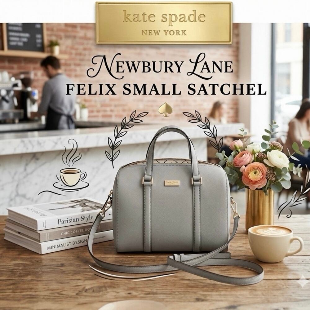 Kate Spade New York Newbury Lane Felix Small Leather Satchel - Grey